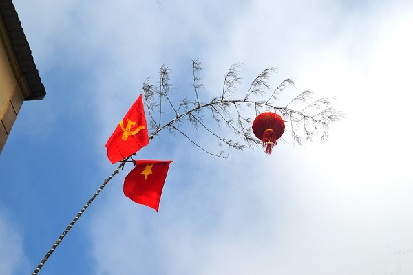 Cây nêu rực rỡ ngày Tết