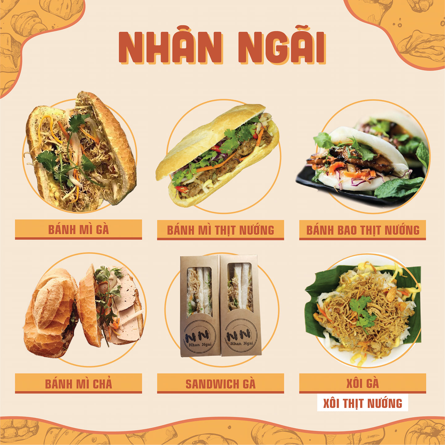 Menu không thể Đà Lạt hơn của bánh mì Nhân Ngãi. Ảnh: Tiệm bánh Nhân Ngãi, Đà Lạt.