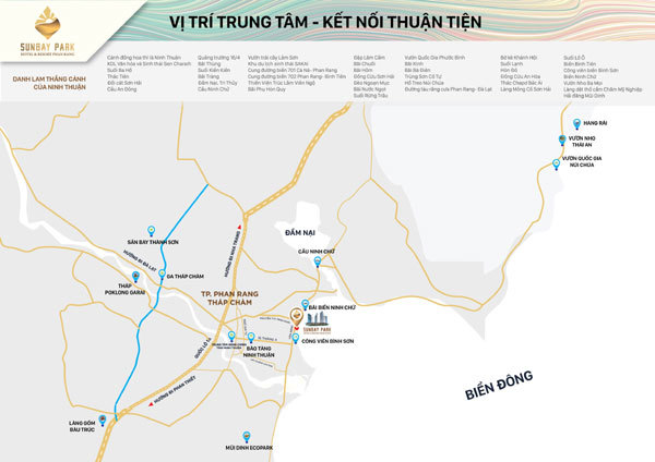 Vị trí của SunBay Park Hotel & Resort Phan Rang thuận lợi cho mọi hành trình khám phá