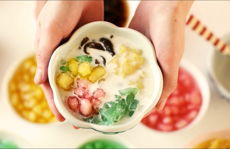 Chè xoa xoa hạt lựu sẽ có thể khiến bạn nghiền ngay lập tức