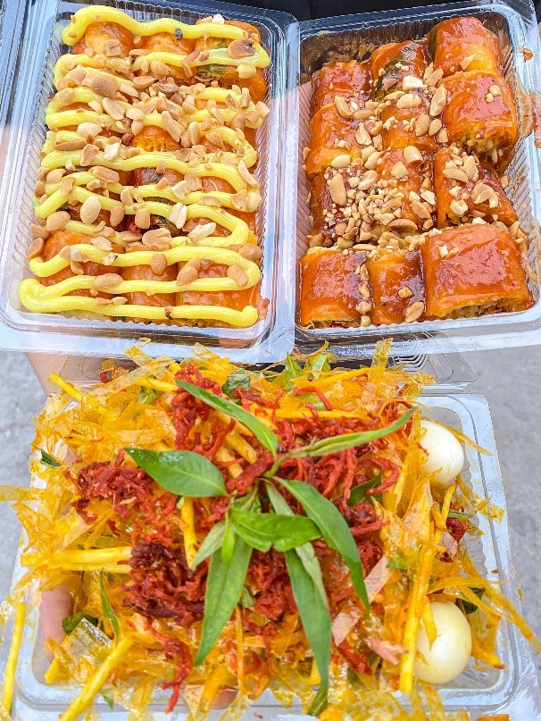 Món bánh tráng hấp dẫn. Ảnh: Thảo Quỳnh