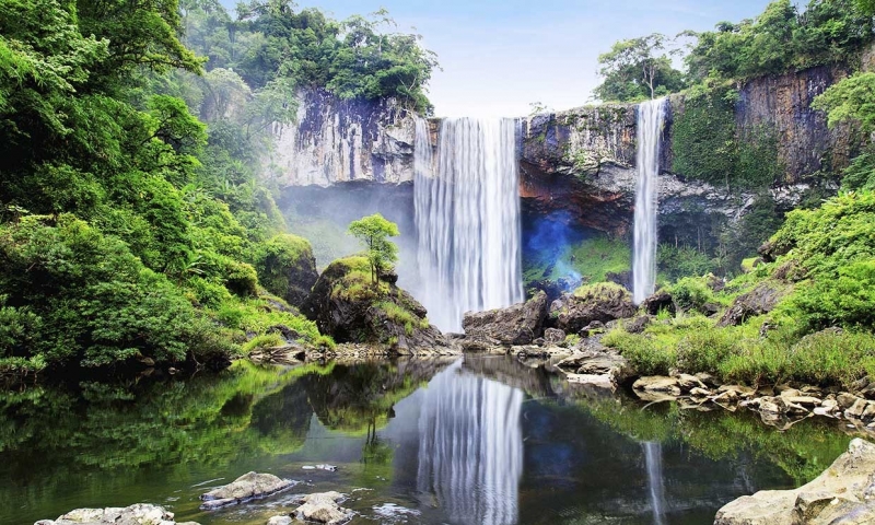 Khung cảnh thiên nhiên hùng vĩ, tráng lệ tại khu dự trữ sinh quyển Cao nguyên Kon Hà Nừng. Ảnh: Phương Linh.