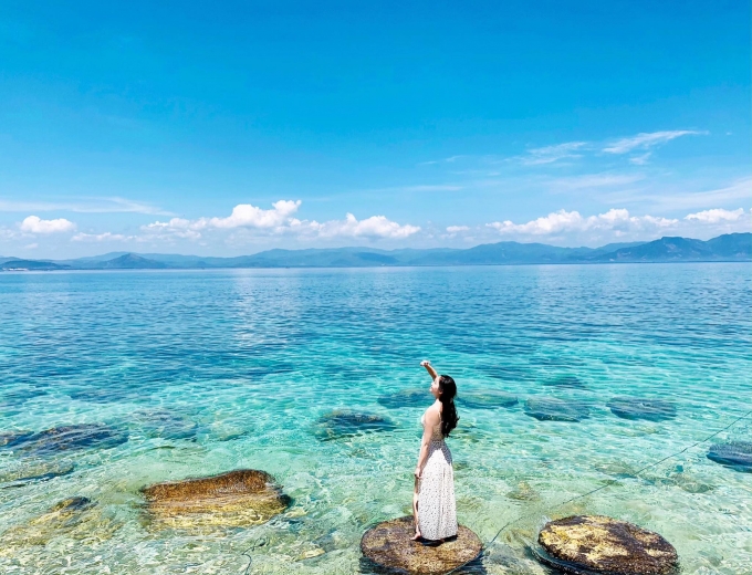 Bãi Đông Cù Lao Xanh là nơi có thể ngắm bình minh rất đẹp trên đảo