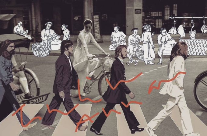 The Beatles và phố phường Việt Nam. Nguồn ảnh: Instagram @Tonkinannam