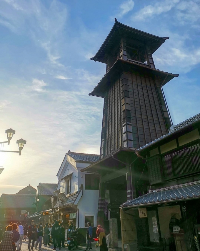 Tháp Toki No Kane được xem như biểu tượng của Kawagoe. Ảnh: @mavzne